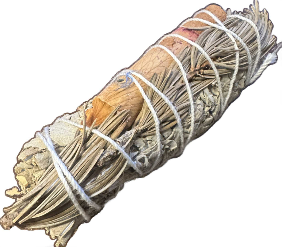 Cinnamon, Pine & Rose White Sage – A Reset Ritual for Your Wind-Down Space (4 in.)
